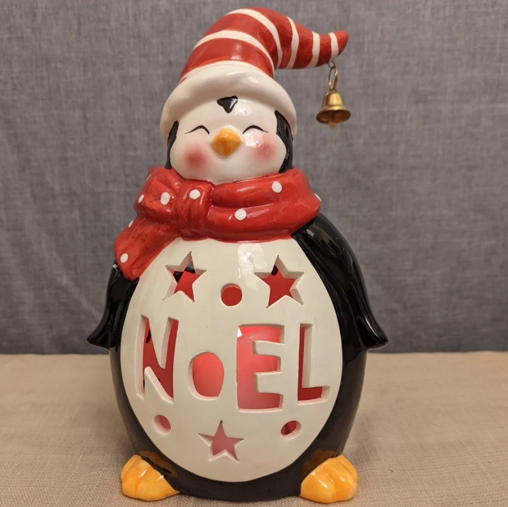 Loblolly Pines Holiday Luminaries Color Changing LED Ceramic Christmas Penguin